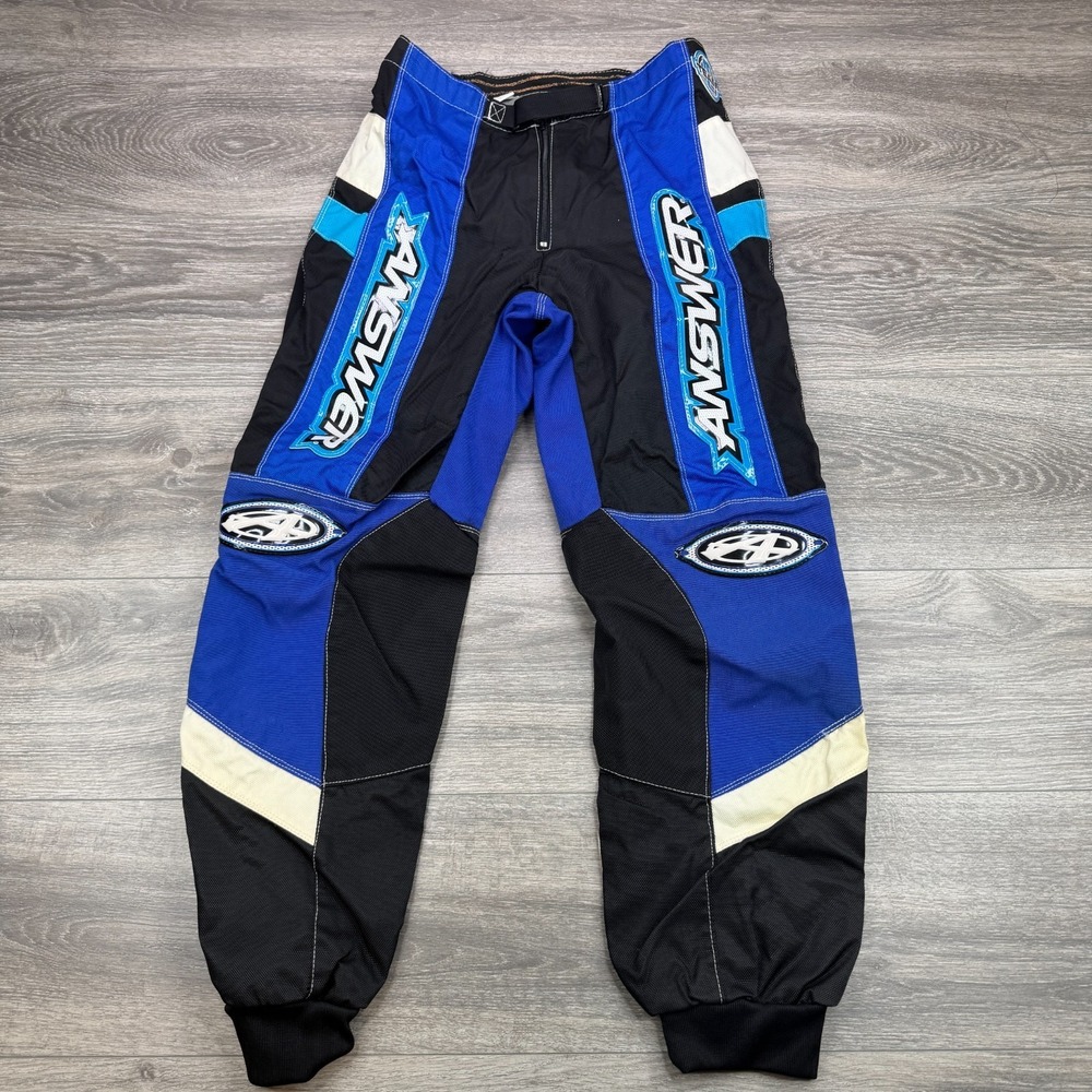 Answer Racing Pants Mens 30 Blue Motocross Supercross Mountain Biker Racer VTG